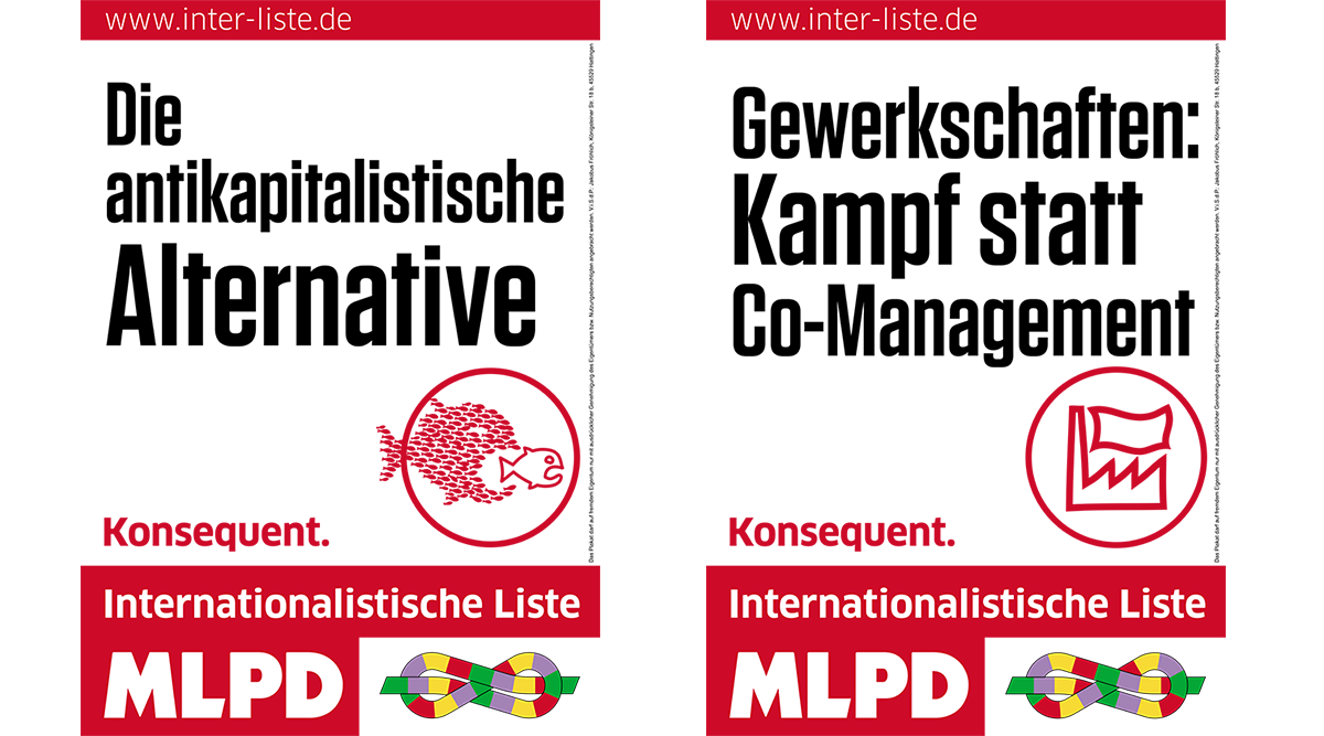 Plakate der Internationalistischen Liste