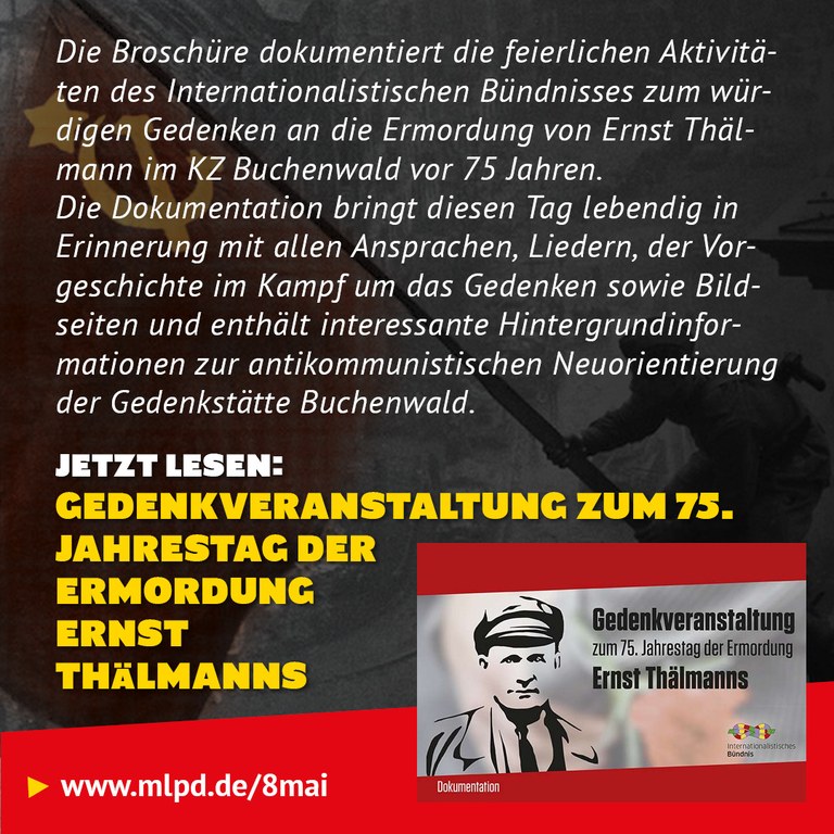 Buchtipp: Gedenkveranstaltung zum 75. Jahrestag der Ermordung Ernst  Thälmanns