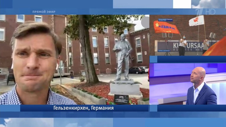 Leninstatue im russischen TV