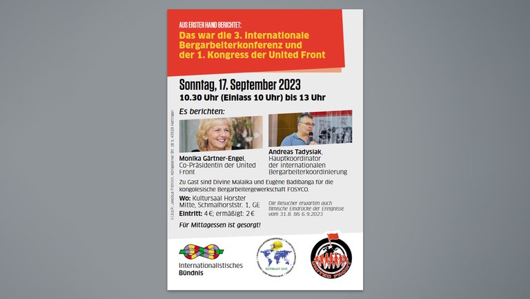 Das war die 3. Internationale Bergarbeiterkonferenz und der 1. Kongress der United Front