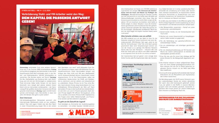 Verbrüderung Stahl- und VW-Arbeiter weist den Weg: Dem Kapital die passende Antwort geben!