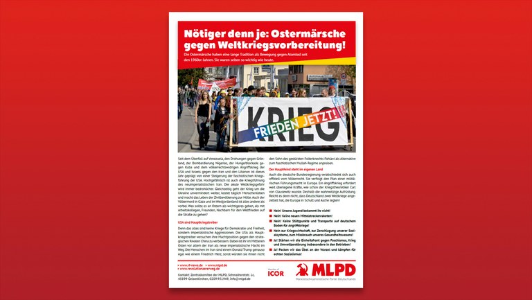 Nötiger denn je: Ostermärsche gegen Weltkriegsvorbereitung!