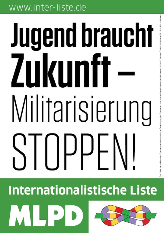 Jugend braucht Zukunft - Militarisierung stoppen!