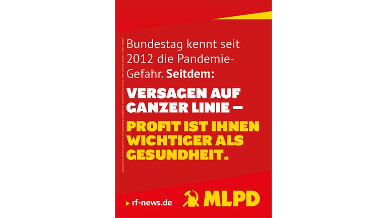 Bundestag kennt seit 2012 die Pandemie- Gefahr. Seitdem: Versagen auf ganzer Linie – Profit ist ihnen wichtiger als Gesundheit.