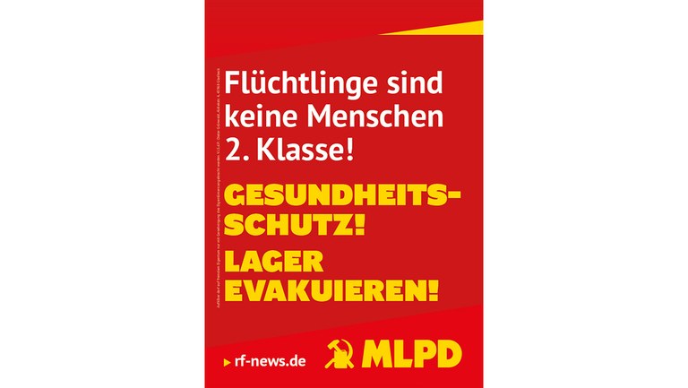 Flüchtlinge sind keine Menschen 2. Klasse! Gesundheitsschutz! Lager evakuieren!