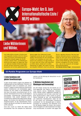 10-Punkte-Programm zur Europawahl
