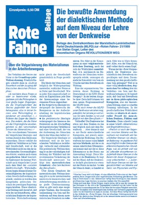 Die bewußte Anwendung der dialektischen Methode auf dem Niveau der Lehre von der Denkweise