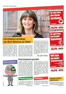 Wahlzeitung der Internationalistische Liste / MLPD