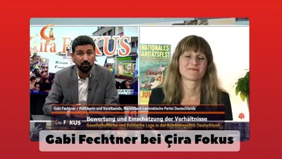 Gabi Fechtner in der deutschsprachigen kurdischen Sendung Çira Fokus