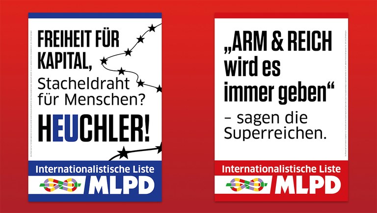 Wahlplakate der MLPD zur Landtagswahl in Thüringen