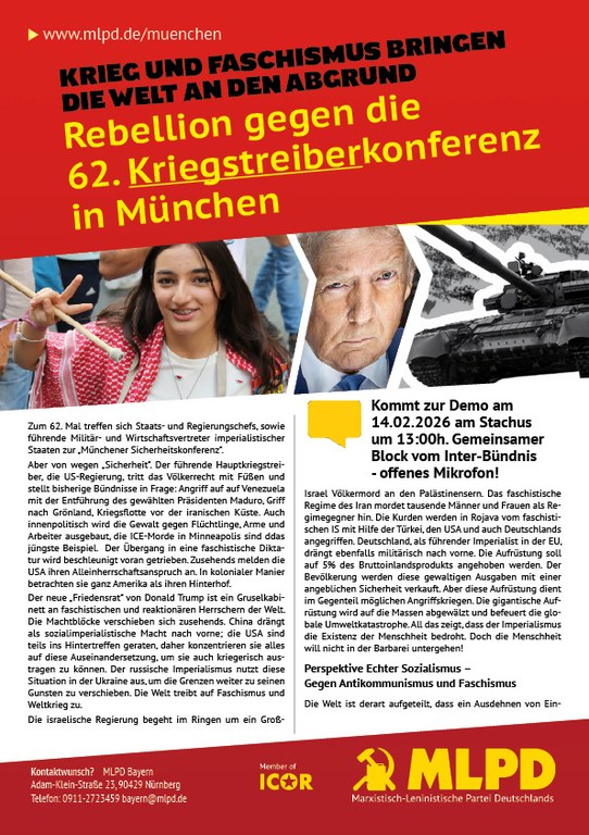Flugblatt 2026 zur Sicherheitskonferenz