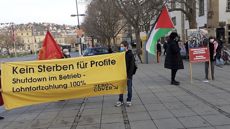 Bündnis-Kundgebung in Stuttgart: Für einen energischen Shutdown, um die Pandemie endlich in den Griff zu bekommen!