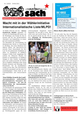 "Tatsach" 2/2021 - Stadtzeitung der MLPD Stuttgart/Sindelfingen