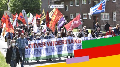 Kämpferische Kundgebung und Demonstration gegen die Weltkriegsgefahr