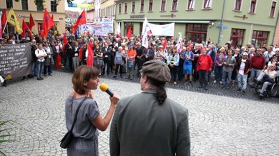 Protestdemonstration und Kundgebung in Weimar