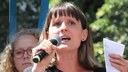 Gabi Fechtner auf der Demo gegen das Polizeigesetz NRW